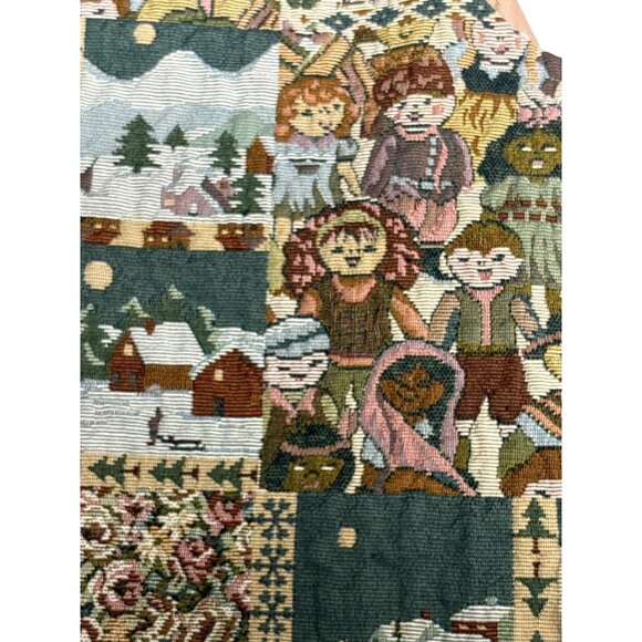 Vintage Mustang Tapestry Vest Womens Patchwork Quilted Folk Art Style - Picture 6 of 7